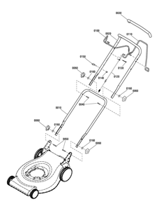 Handle Group, 16" Single Spd (881439) Diagram and Parts List for 881579-CXM550E 2013 Briggs and Stratton Lawn Mower